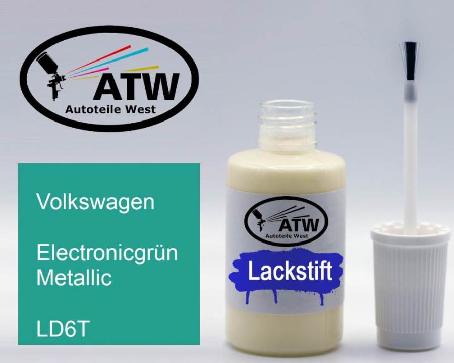 Volkswagen, Electronicgrün Metallic, LD6T: 20ml Lackstift, von ATW Autoteile West.